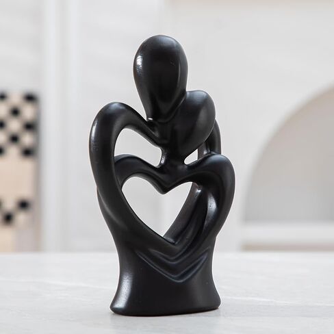 Anding Hugging Couple Sculptures Home Statue,Home Decor Modern Romantic Love Statue Sculpture,Abstraction Creative Decoration, Office Countertop Decoration, Gift (A362 black) in Kuwait
