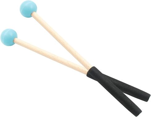 2Pcs 8.5 Inch Rubber Xylophone Mallets Sticks, Mallet Percussion with Wood Handle, Bell Mallets Glockenspiel Sticks (White) in Saudi Arabia