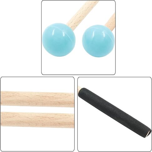2Pcs 8.5 Inch Rubber Xylophone Mallets Sticks, Mallet Percussion with Wood Handle, Bell Mallets Glockenspiel Sticks (White) in Saudi Arabia