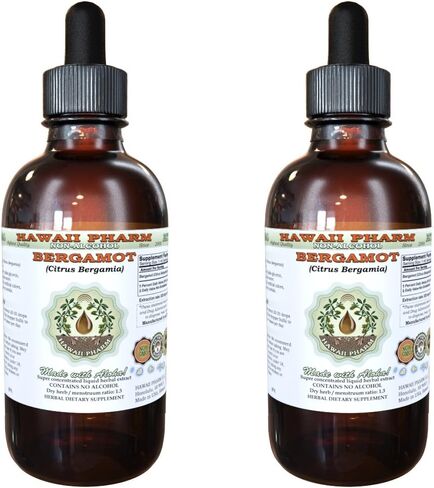 Bergamot Alcohol-Free Liquid Extract, Bergamot (Citrus Bergamia) Dried Fruit Peel Glycerite Hawaii Pharm Natural Herbal Supplement 2 oz in Saudi Arabia