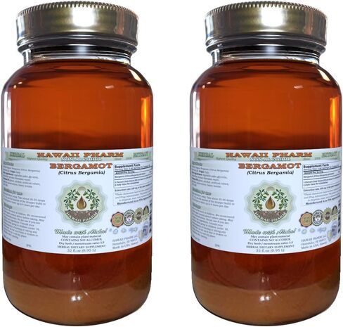 Bergamot Alcohol-Free Liquid Extract, Bergamot (Citrus Bergamia) Dried Fruit Peel Glycerite Hawaii Pharm Natural Herbal Supplement 2 oz in Saudi Arabia