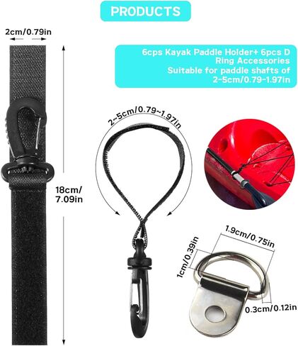 كاياك مجداف حامل مجداف مجلس الملحقات 6 قطعة + 6 قطعة D حلقة اكسسوارات قارب قابل للنفخ مجداف التخزين in Kuwait