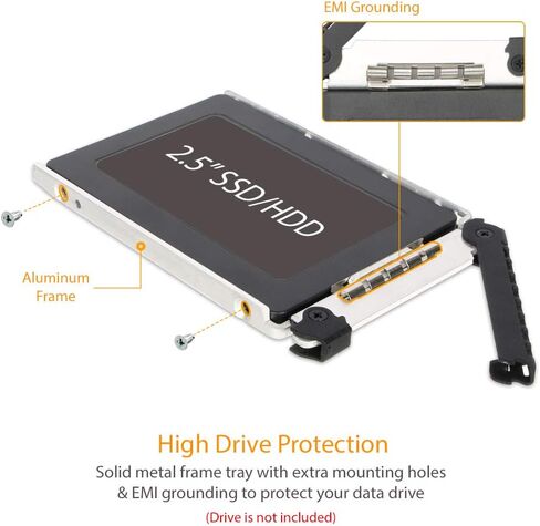 ICY DOCK 2.5 بوصة SATA/SAS HDD/SSD حامل متنقل معدني كامل لمحرك ODD النحيف أو خليج FDD النحيف - مع قفل مفتاح | ToughArmor MB411SKO-B in Kuwait