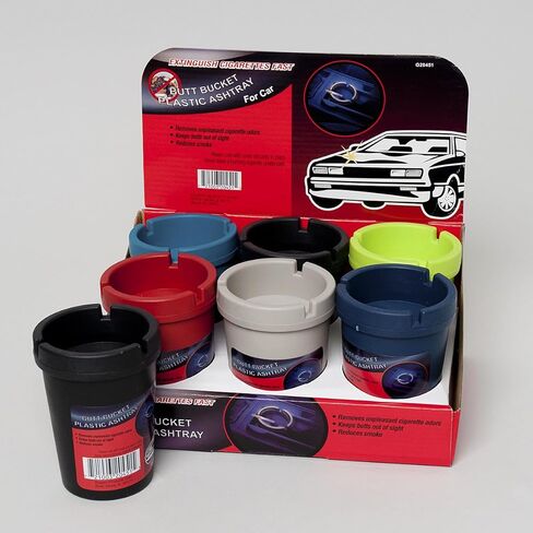 Set of 3 Butt Bucket Plastic Ashtray Assorted Colors 4-1/4" x 3" (Set of 3 Plastic) in Kuwait