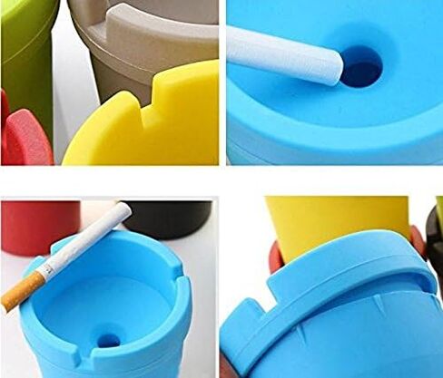 Set of 3 Butt Bucket Plastic Ashtray Assorted Colors 4-1/4" x 3" (Set of 3 Plastic) in Kuwait