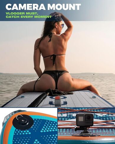 11'6''×35" Extra Wide Inflatable Stand Up Paddle Board, Stable Long SUP for 2 People/Family, Shoulder Strap, 5 Handles, 100L Backpack, All-Round Sup Board, Removeable Big Fin in Saudi Arabia