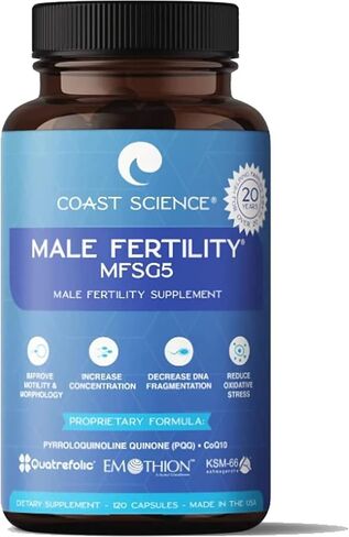 Male Fertility MFSg5 - Sperm Count and Semen Booster Fertility Supplement For Men - Includes Prenatal Vitamins and PQQ - 120 Capsules in Saudi Arabia