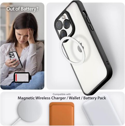 واقي شاشة لهاتف iPhone 14 Pro Max [حزمة ممتازة] [تم اختبار السقوط من الدرجة العسكرية] [غير ممتص للصدمات] - جراب شفاف/أسود + 3 قطع من الزجاج المقسى (2022/6.7 بوصة) in Kuwait