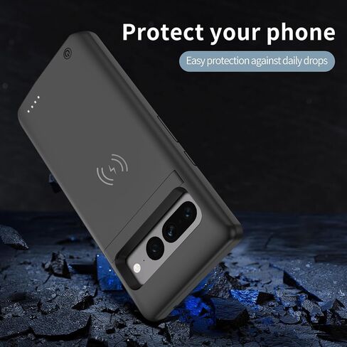 10000mAh Battery Case for Google Pixel 6 Pro 6.7", Strong Slim Portable Protective Extended Charger Cover with Wireless Charging in Saudi Arabia