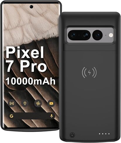10000mAh Battery Case for Google Pixel 6 Pro 6.7", Strong Slim Portable Protective Extended Charger Cover with Wireless Charging in Saudi Arabia