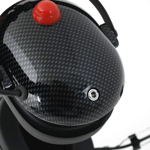 سماعة رأس من ألياف الكربون المتينة فوق الرأس لأجهزة راديو السباق والاتصالات الإلكترونية - تتميز بمقبض التحكم في مستوى الصوت ومقبس إدخال 5 دبابيس مقاس 3.5 مم وميزة الضغط والتحدث in Kuwait