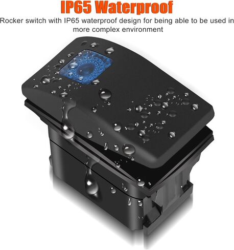 2 PCS Marine Rocker Switch, 12V/20A 24V/10A Waterproof Rocker Switch Toggle, SPST 3 Pin ON/Off LED Light Bar Rocker Switch with Jumper Wires Set, Boat Switch Toggle for Automotive Car UTV ATV, Blue in Saudi Arabia