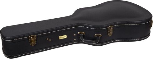 Crossrock Wooden Case-Fits 12-String Acoustic Dreadnought Guitars-Vintage Hardware, Sponge Lining, Metal Feet, Storage Space-Black (CRW520DBK) in Saudi Arabia