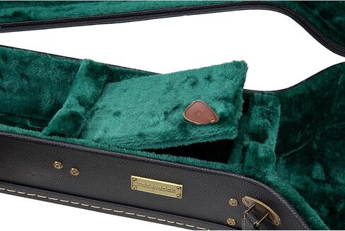 Crossrock Wooden Case-Fits 12-String Acoustic Dreadnought Guitars-Vintage Hardware, Sponge Lining, Metal Feet, Storage Space-Black (CRW520DBK) in Saudi Arabia