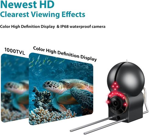 FOURQ Fishing Camera, 220° Ultra-Wide HD Underwater Fishing Camera with 4.3" LCD & IR Night Vision, 5000mAh Rechargeable Battery 100ft Cable for Ice Lake Boat Kayak Fishing in Saudi Arabia