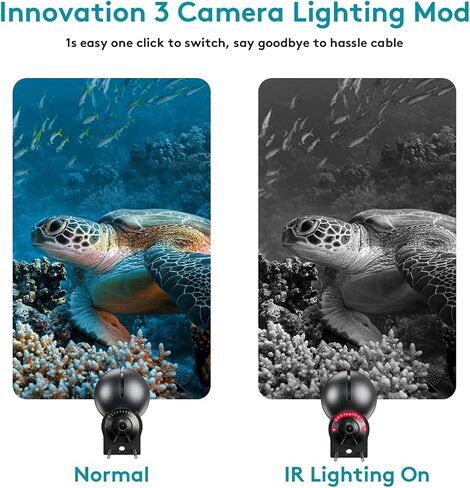 FOURQ Fishing Camera, 220° Ultra-Wide HD Underwater Fishing Camera with 4.3" LCD & IR Night Vision, 5000mAh Rechargeable Battery 100ft Cable for Ice Lake Boat Kayak Fishing in Saudi Arabia