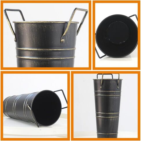 Healifty Metal Umbrella Stand Rack Free Standing Umbrella Holder Bin Canes Walking Sticks Holder French Flower Bucket Pots for Home, Entryway, Office, Hotel and Supermarket in Saudi Arabia