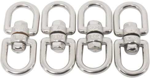 Amarine Made 4-Pack M4 مزدوج نهاية خطاف تعليق دوار 304 الفولاذ المقاوم للصدأ العين إلى العين قطب تكبل حلقة موصل in Saudi Arabia
