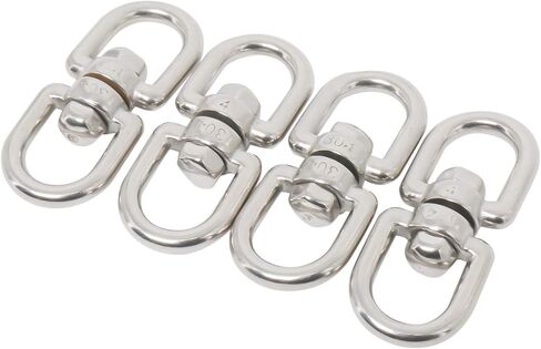 Amarine Made 4-Pack M4 مزدوج نهاية خطاف تعليق دوار 304 الفولاذ المقاوم للصدأ العين إلى العين قطب تكبل حلقة موصل in Saudi Arabia