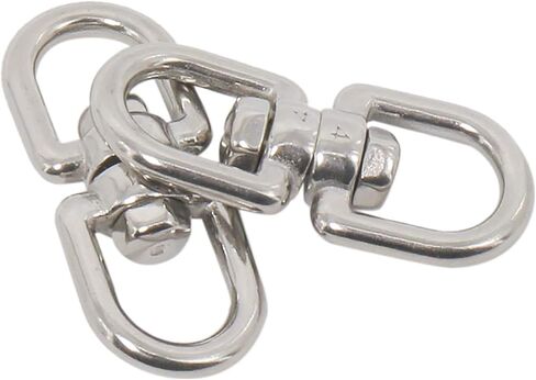 Amarine Made 4-Pack M4 مزدوج نهاية خطاف تعليق دوار 304 الفولاذ المقاوم للصدأ العين إلى العين قطب تكبل حلقة موصل in Saudi Arabia
