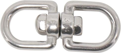 Amarine Made 4-Pack M4 مزدوج نهاية خطاف تعليق دوار 304 الفولاذ المقاوم للصدأ العين إلى العين قطب تكبل حلقة موصل in Saudi Arabia