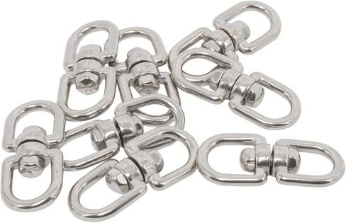 Amarine Made 4-Pack M4 مزدوج نهاية خطاف تعليق دوار 304 الفولاذ المقاوم للصدأ العين إلى العين قطب تكبل حلقة موصل in Saudi Arabia
