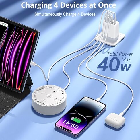 2 حزمة شاحن USB C، 40 وات مزدوج المنفذ PD+QC USB C محول طاقة شاحن حائط، قابس شحن سريع من النوع C متوافق مع iPhone 15/15 Pro/15 Pro Max/14/13/12، iPad، Airpods، iwatch، Samsung جالاكسي وايت in Saudi Arabia