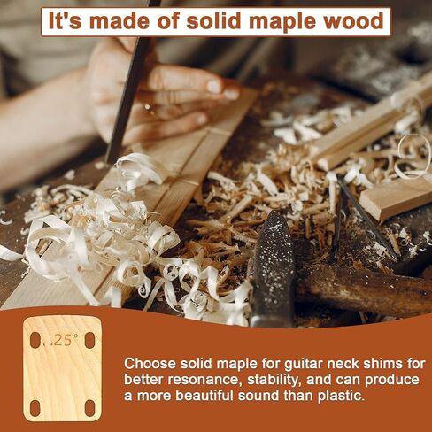 3pcs Guitar Neck Shims, Solid Maple Wood Guitar Neck Shim Protection 0.25, 0.5 and 1 Degree Guitar Neck Plate Tool for Guitar Bass Repairment in Saudi Arabia