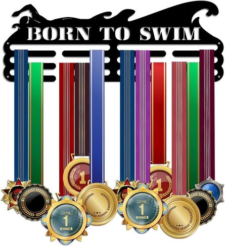 PH PandaHall Medal Holder Display Boxing Medal Hanger Award Ribbon Hanger 3 Lines Medal Display Sport Rack Trophy Shelf Wall Mount Iron Frame for Over 50 Medals 15.75 Inch/40cm in Saudi Arabia