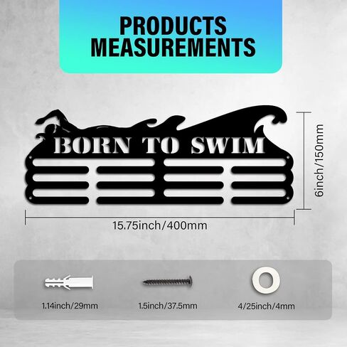 PH PandaHall Medal Holder Display Boxing Medal Hanger Award Ribbon Hanger 3 Lines Medal Display Sport Rack Trophy Shelf Wall Mount Iron Frame for Over 50 Medals 15.75 Inch/40cm in Saudi Arabia