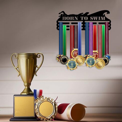 PH PandaHall Medal Holder Display Boxing Medal Hanger Award Ribbon Hanger 3 Lines Medal Display Sport Rack Trophy Shelf Wall Mount Iron Frame for Over 50 Medals 15.75 Inch/40cm in Saudi Arabia