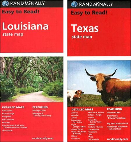 Rand McNally State Maps: Louisiana and Texas (2 Maps) in Saudi Arabia