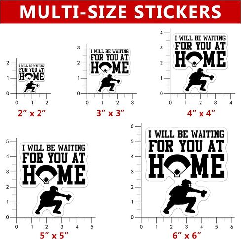 I Will Be Waiting for You at Home Funny for Baseball Catcher Softball Catcher Catchers Helmet Sticker 3" in Kuwait