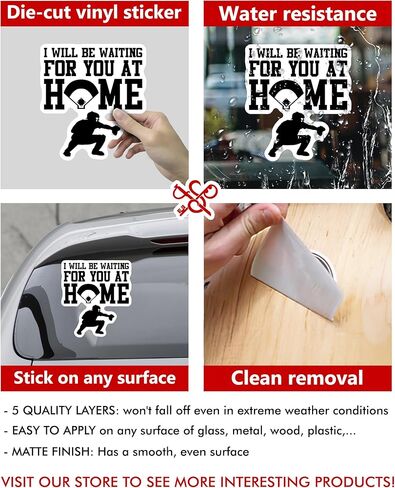 I Will Be Waiting for You at Home Funny for Baseball Catcher Softball Catcher Catchers Helmet Sticker 3" in Kuwait