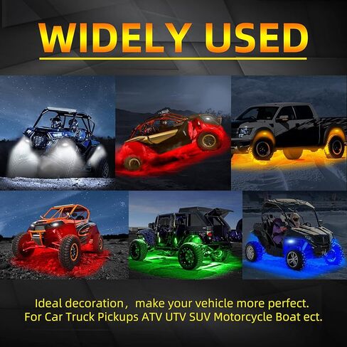 Rock Light 6 Pods Waterproof Blue LED Lights for car's underbody Decoration Aluminum Housing, Underglow LED Lights for Jeep Trucks SUV ATV Boat (Blue 6 Pcs) in Saudi Arabia