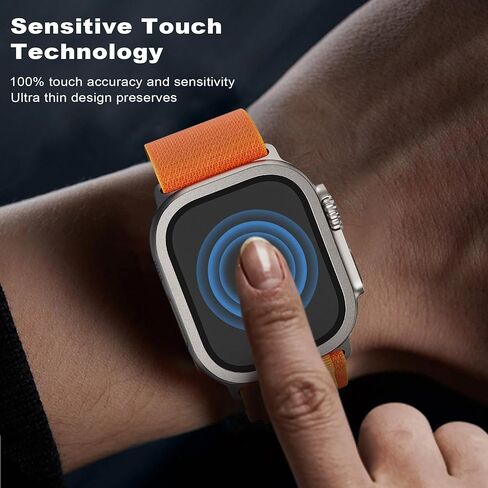 واقي شاشة WSKEN غير لامع لساعة Apple Watch Ultra 2/Ultra 49 مم، زجاج مقسى 9H + إطار من سبائك التيتانيوم، [مضاد للوهج] [حافظ على الأصل] طبقة حماية غير لامعة خفيفة الوزن iWatch 2 Pack، أصلي in Kuwait