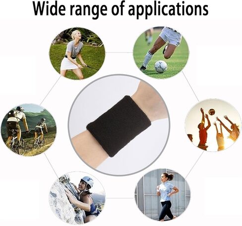 عصابات المعصم ماصة، 12 حزمة من عصابات المعصم القطنية الرياضية الماصة للرطوبة للرجال والنساء للتنس وكرة السلة والجري وصالة الألعاب الرياضية والتمرين in Kuwait