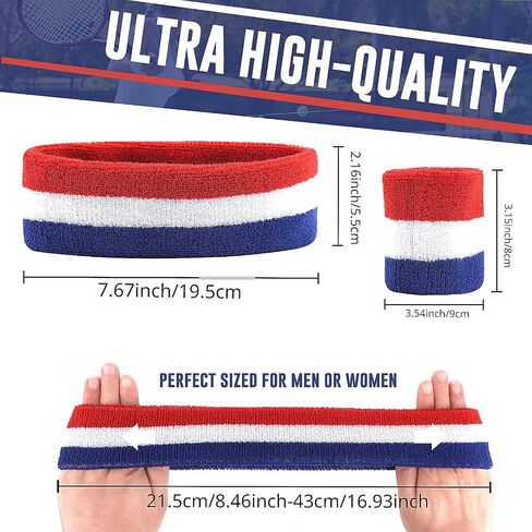 Sweatband Headbands for Men & Women Wristband Set Moisture Wicking Sports Hairband Athletic Towel Headbands Cotton Head Sweat Bands in Saudi Arabia