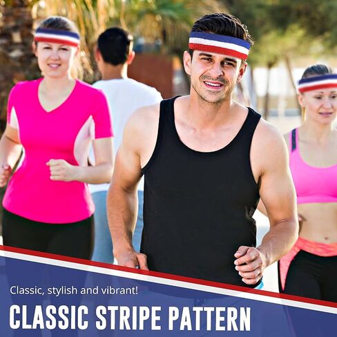 Sweatband Headbands for Men & Women Wristband Set Moisture Wicking Sports Hairband Athletic Towel Headbands Cotton Head Sweat Bands in Saudi Arabia