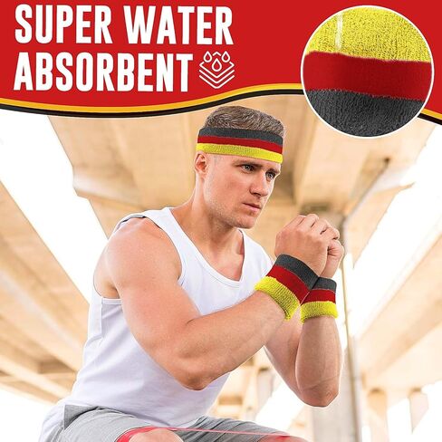 عصابات الرأس للرجال والنساء مجموعة معصمه للرطوبة فتل الرياضة رباط شعر رياضي منشفة عصابات رأس القطن العصابات العرق in Kuwait