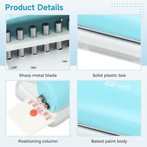 آلة تجليد صغيرة ذات 6 فتحات، آلة تجليد يدوية، آلة تجليد الكتب ذات السرج، آلة تجليد لفائف للمكتب المنزلي، ثقب 5 أوراق، لـ A4 30 فتحة B5 26 فتحة A5 20 فتحة in Kuwait