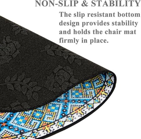 Office Chair Mat for Carpet and Hardwood Floor Gaming Chair Mat Round Rug 47 Inch Carpet Protector Desk Chair Mat for Rolling Chair Floor Mat Anti Slip for Home Office Office Room (Multi-01) in Kuwait