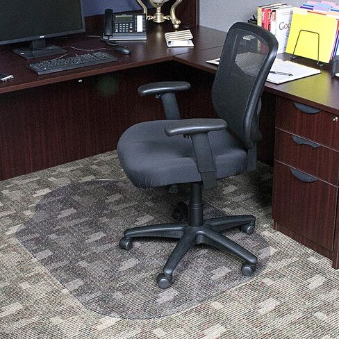 سجادة كرسي مكتب شفافة ذات شكل حديث 99.56 سم × 137.16 سم مع شفة للسجاد ذو الوبر المنخفض، صُنعت في الولايات المتحدة الأمريكية بواسطة Dimex، خالية من الفثالات (C5C5003G) in Kuwait