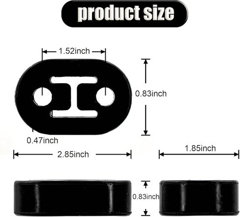 4 PCS Car Exhaust Pipe Support Bracket, Rubber Dual-hole Exhaust System Muffler Suspension Ring Lifting Lugs, Accessories to Keep Chassis Quiet Stable, for Many Types of Vehicles (Black) in Saudi Arabia