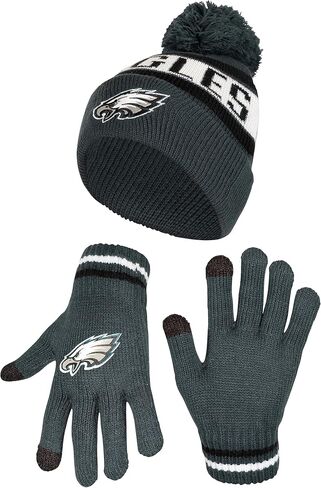 Ultra Game NFL Boys Girls Super Soft Winter Beanie Knit Hat with Extra Warm Touch Screen Gloves in Saudi Arabia