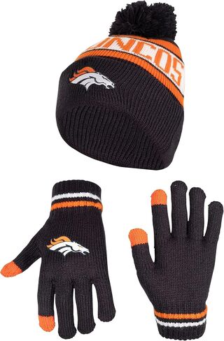 Ultra Game NFL Boys Girls Super Soft Winter Beanie Knit Hat with Extra Warm Touch Screen Gloves in Saudi Arabia