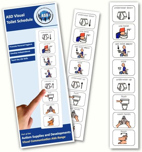 Potty Training Visual Schedule – Premium Durable Plastic – Teach Kids to Use Toilet – Special Education Classroom – Routine Chart for Autism (English) in Saudi Arabia