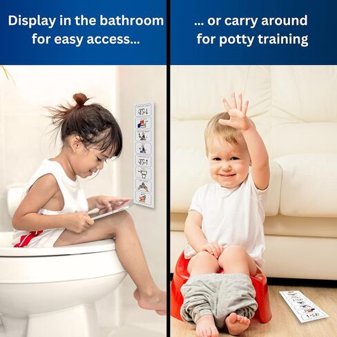 Potty Training Visual Schedule – Premium Durable Plastic – Teach Kids to Use Toilet – Special Education Classroom – Routine Chart for Autism (English) in Saudi Arabia