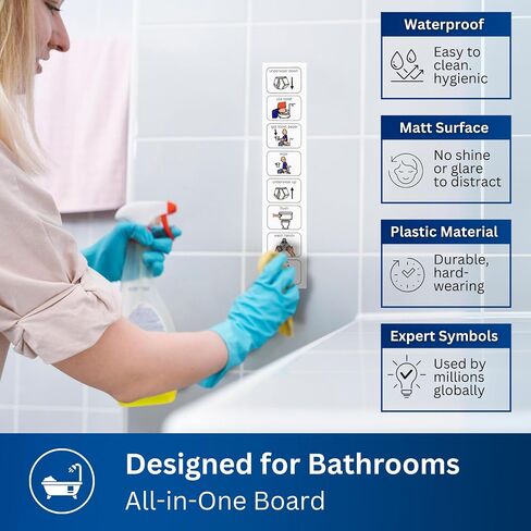 Potty Training Visual Schedule – Premium Durable Plastic – Teach Kids to Use Toilet – Special Education Classroom – Routine Chart for Autism (English) in Saudi Arabia