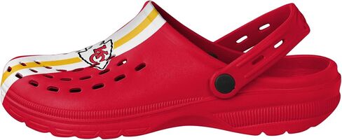 FOCO Kansas City Chiefs NFL Mens Team Stripe Clog with Strap - XL in Saudi Arabia